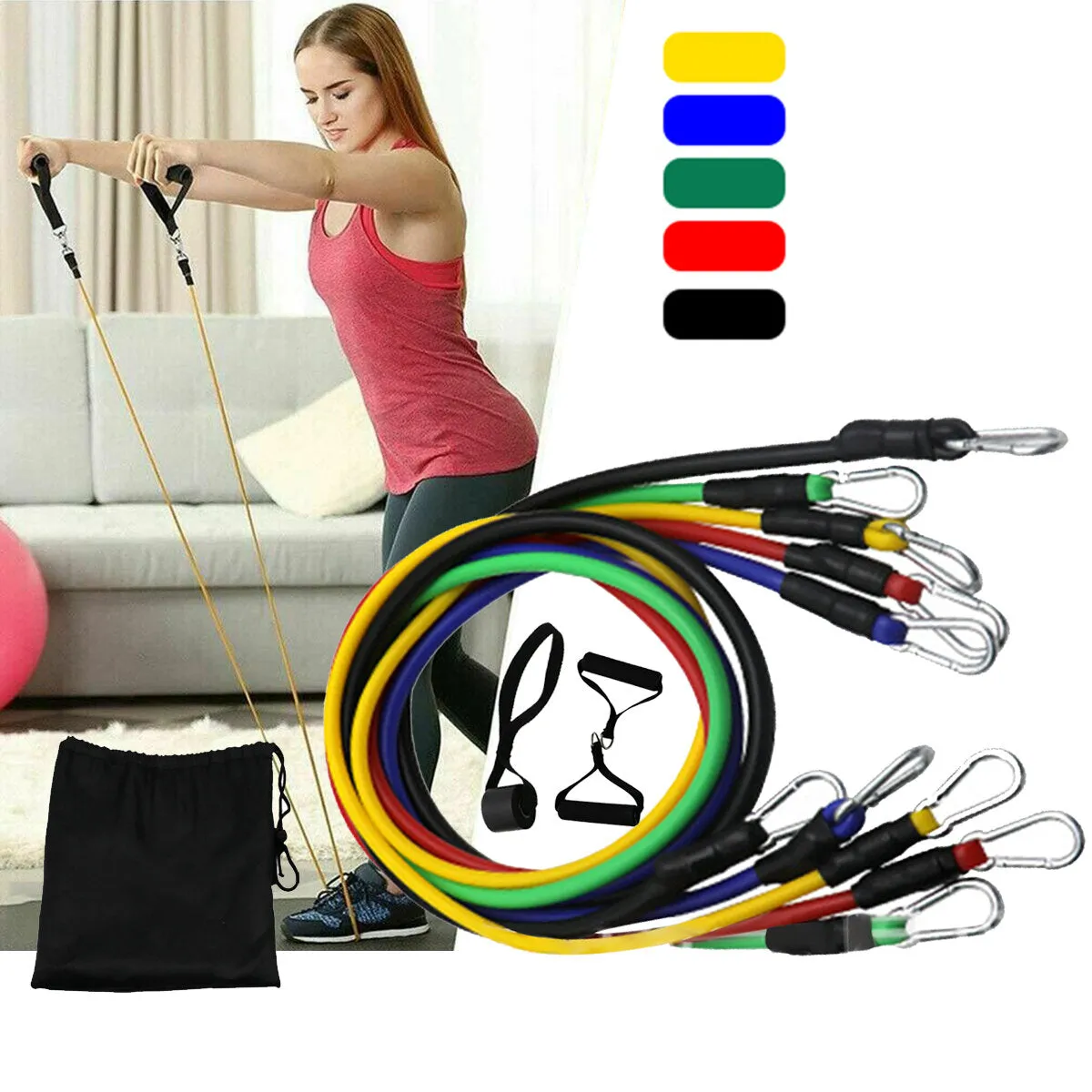 11/13 Pcs Resistance Bands Fitness Sport Yoga Elastic Bands Gym Home Training