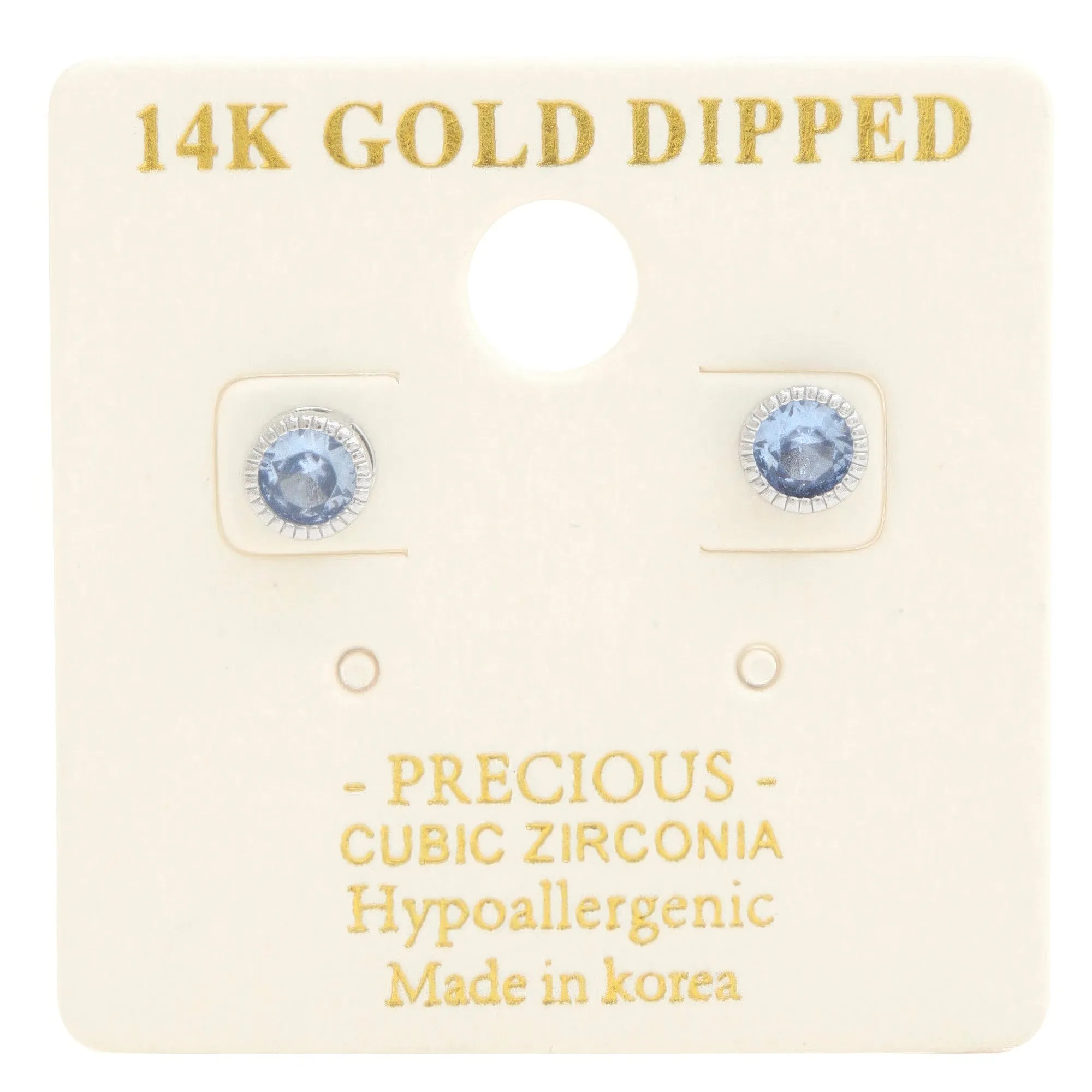 14k Gold Dipped Cz Round Earring