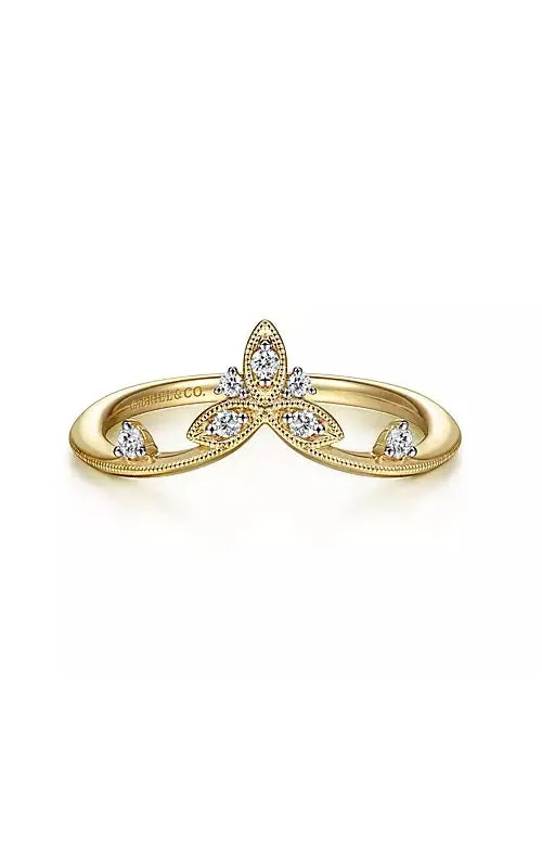 14K Yellow Gold Chevron Diamond Ring G14167