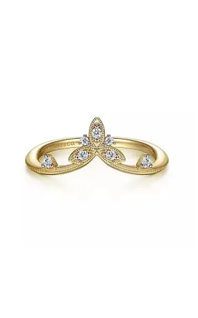 14K Yellow Gold Chevron Diamond Ring G14167
