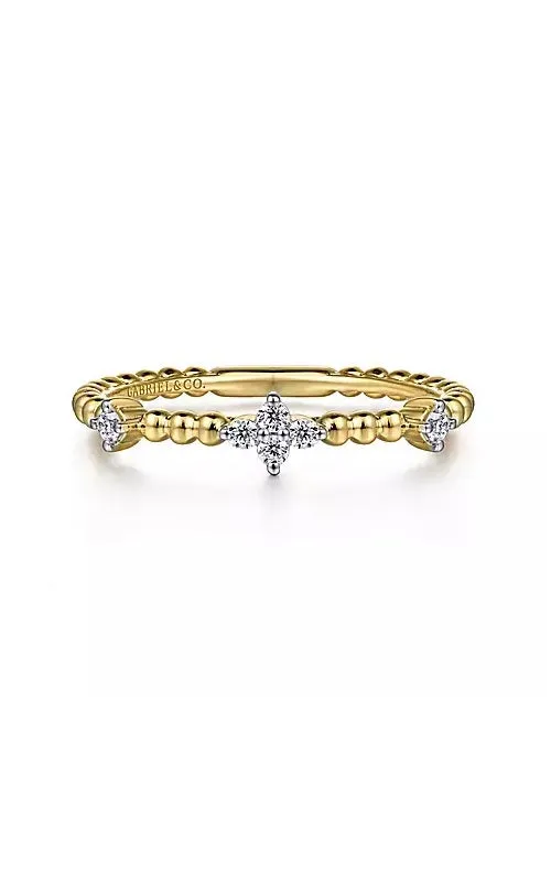 14K Yellow Gold Diamond Station Bujukan Ring G14168