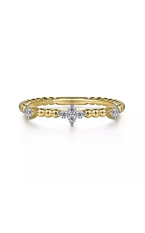 14K Yellow Gold Diamond Station Bujukan Ring G14168
