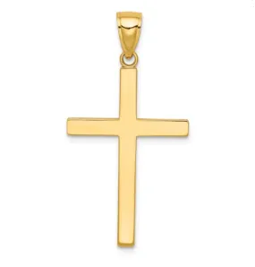 14K Yellow Gold Polished Latin Cross Pendant