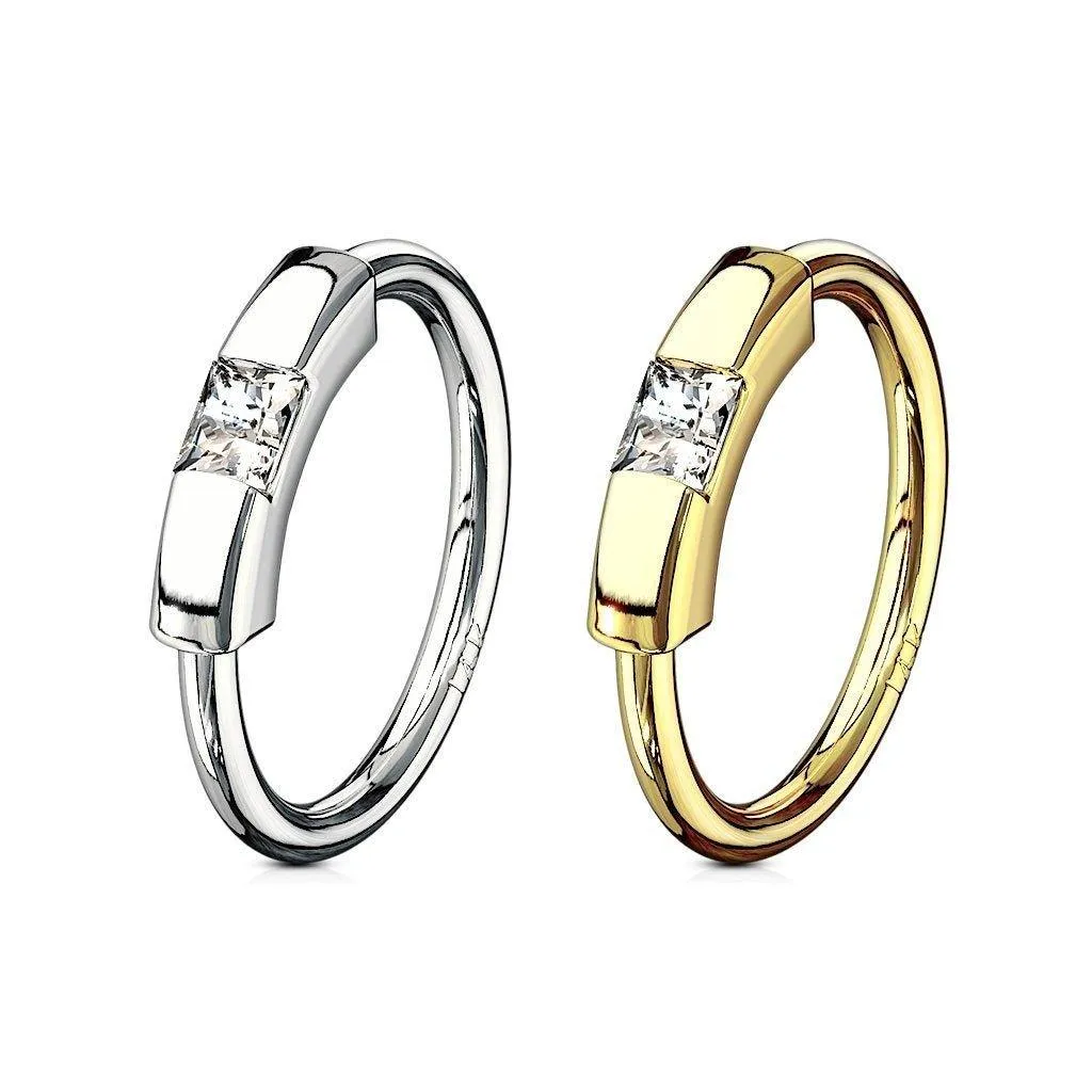 14kt Gold Princess Cut Captive Ring