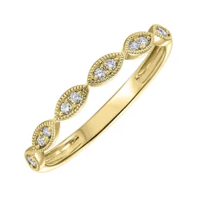 14KT Yellow Gold & Diamond Classic Book Stackable Fashion Ring  - 1/8 ctw