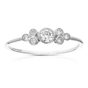 1/5 cttw Lab Grown Diamond Bezel Engagement Ring in Sterling Silver