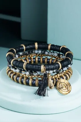 4 set Layered Beaded Bracelet