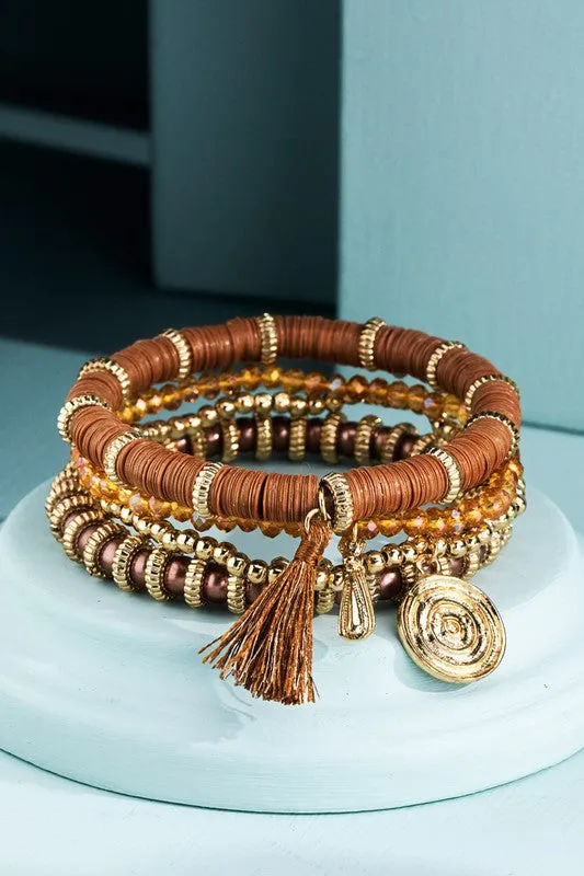 4 set Layered Beaded Bracelet
