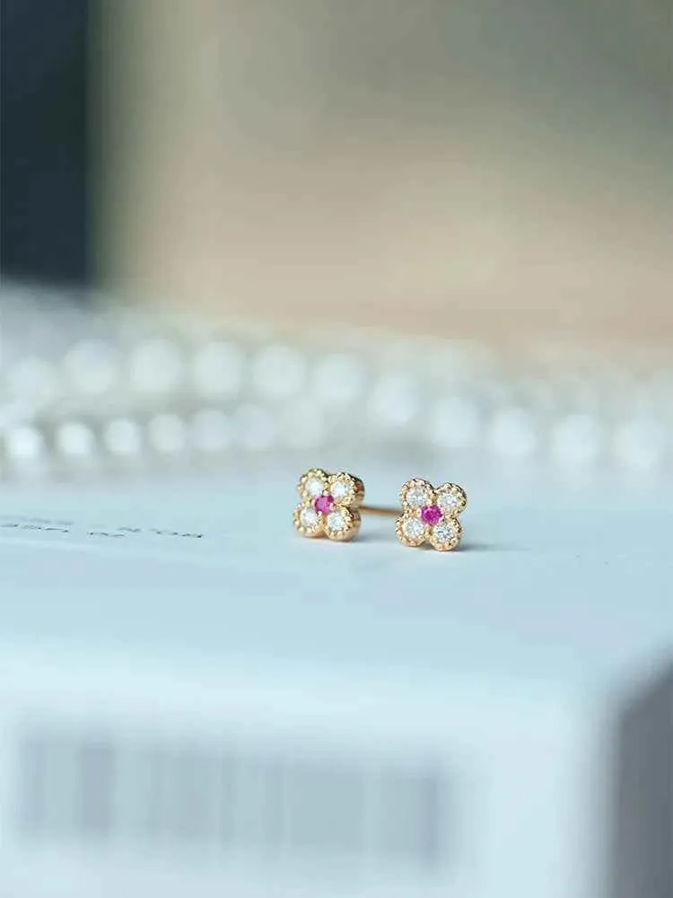 925 Sterling Silver Stud Earrings Charm Jewelry - Mini Cute Flower - Xm333