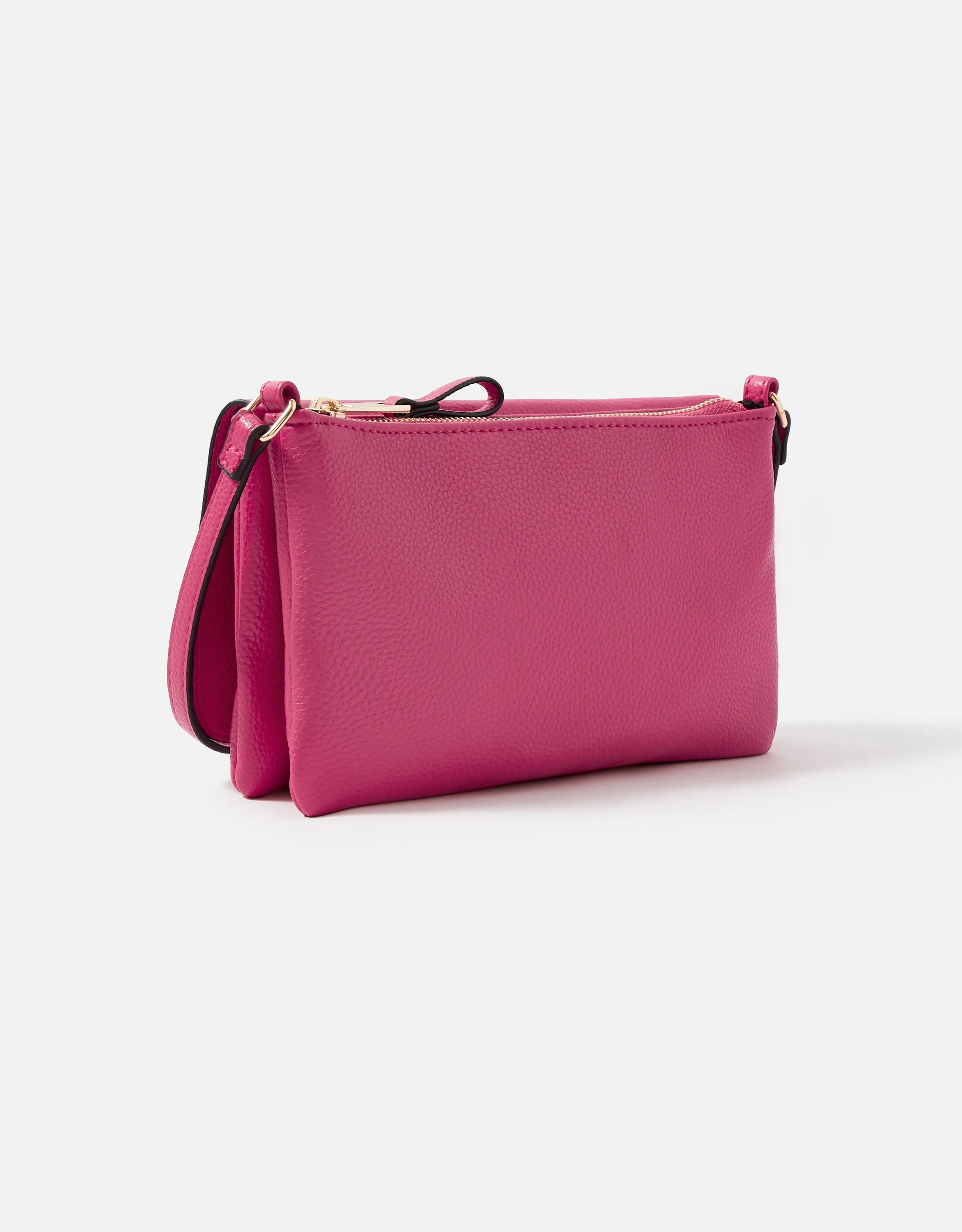 Accessorize London women's Faux Leather Pink Callie Sling bag