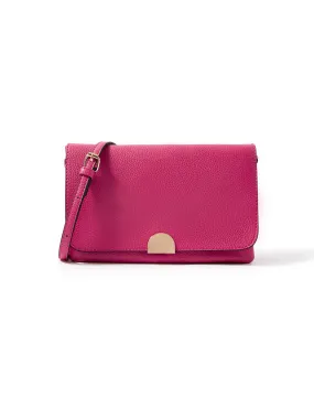 Accessorize London women's Faux Leather Pink Callie Sling bag
