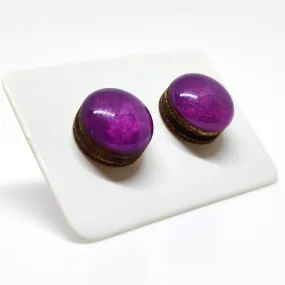 African Violet Purple Stud Earrings by Candi Cove Designs