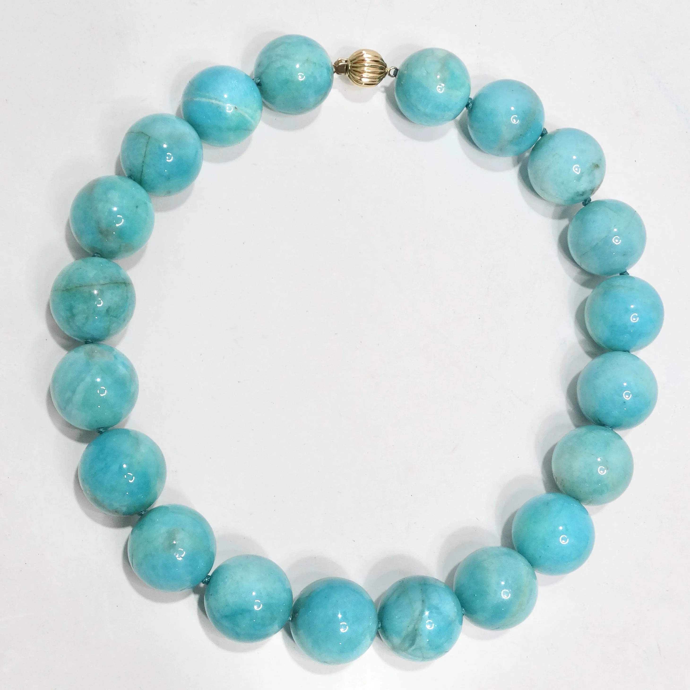 Amazanit 14K Gold Choker Necklace