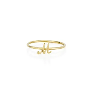 AMELIA SCRIPT INITIAL STACKABLE RING