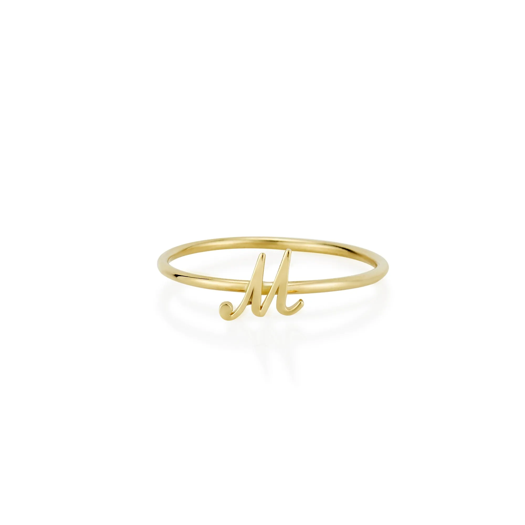 AMELIA SCRIPT INITIAL STACKABLE RING