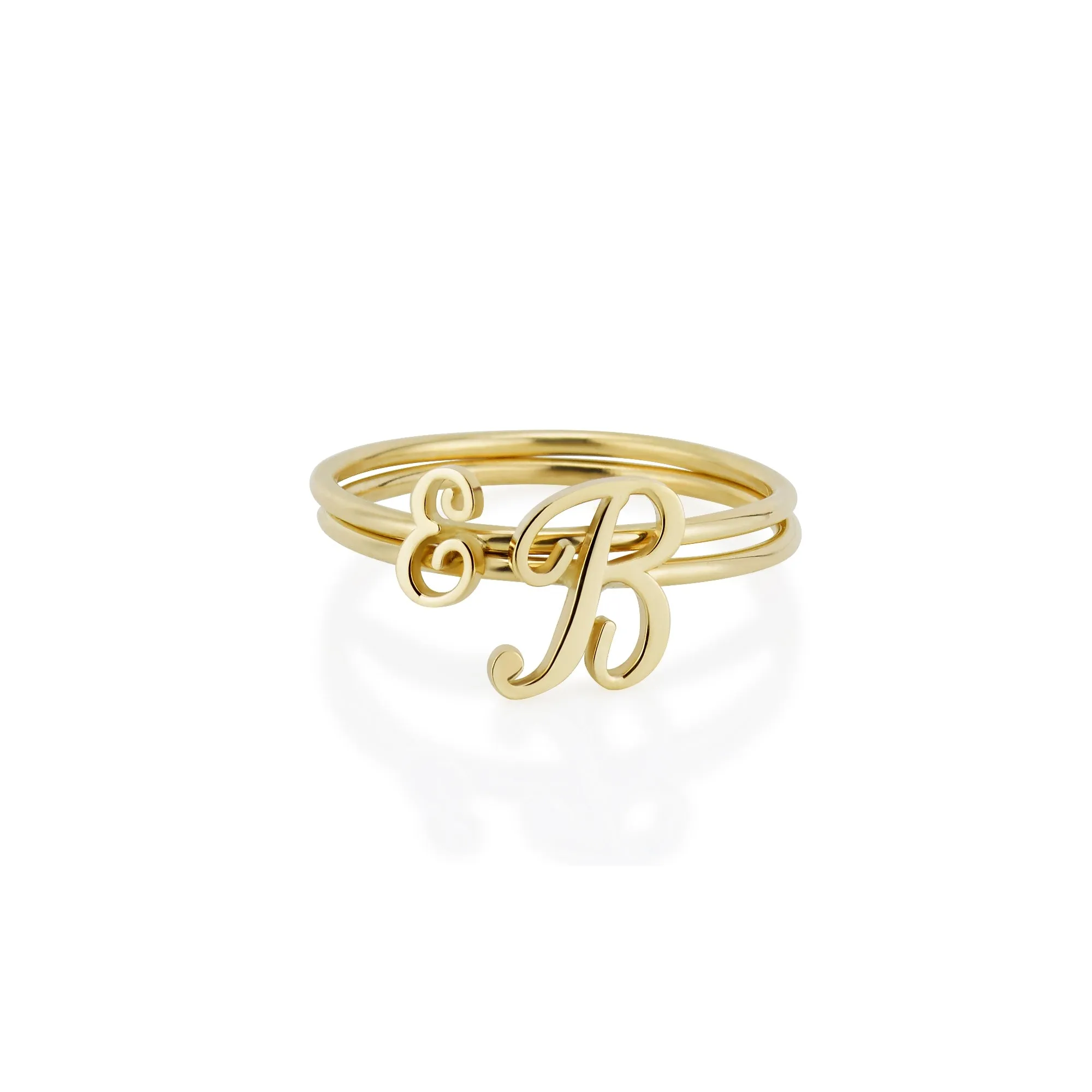 AMELIA SCRIPT INITIAL STACKABLE RING