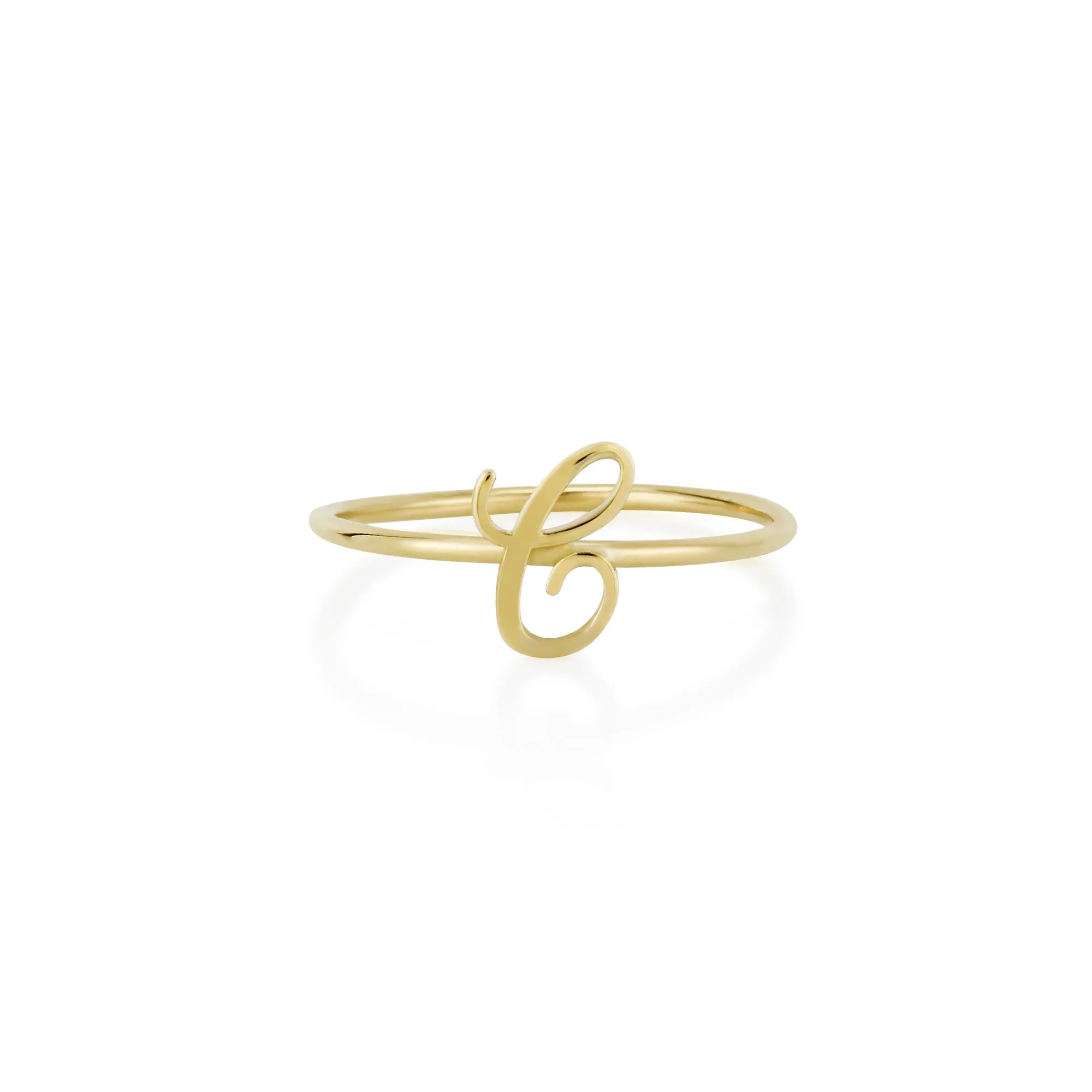 AMELIA SCRIPT INITIAL STACKABLE RING