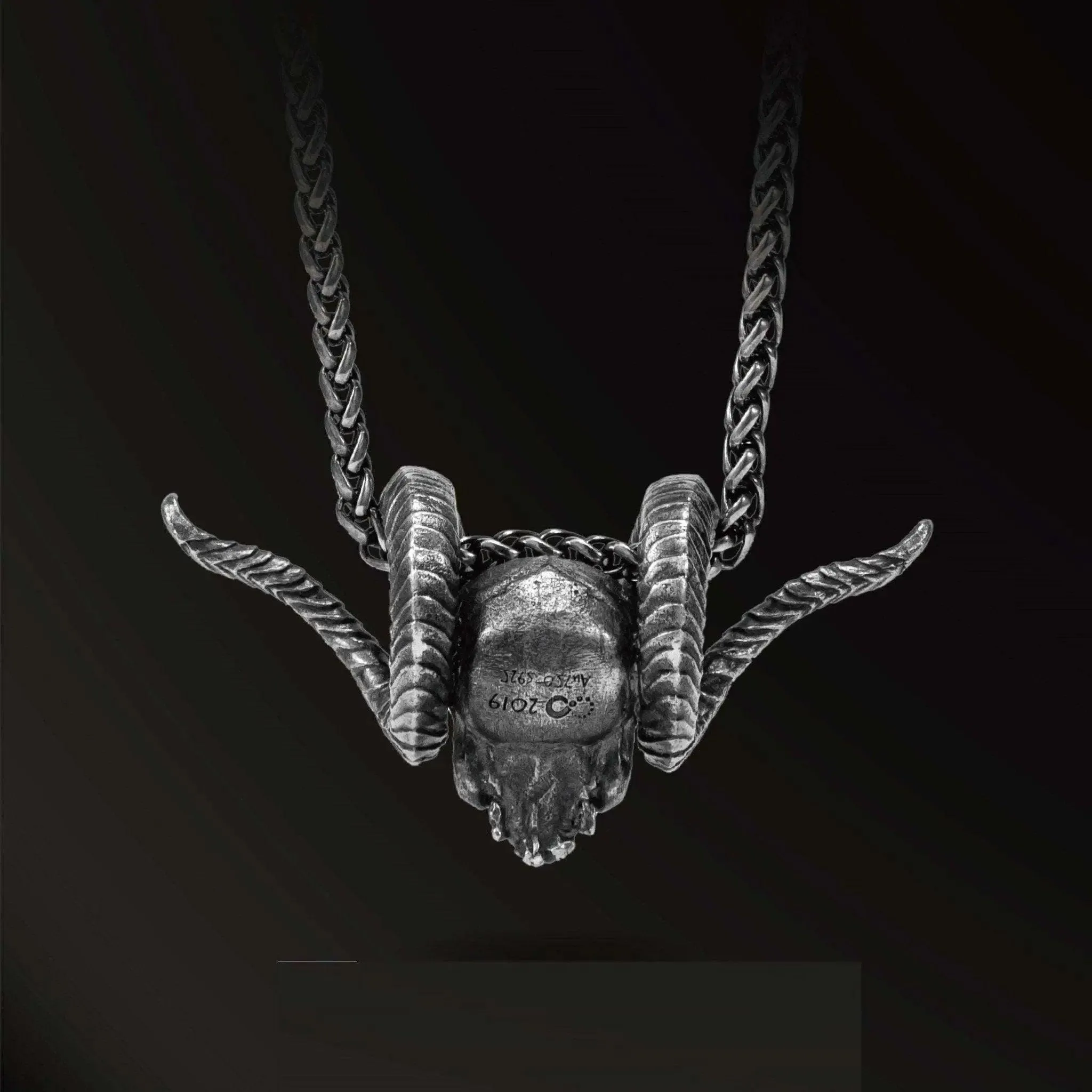 Antique 925 Silver Punk Necklace with 18k Gold Inlay