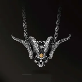 Antique 925 Silver Punk Necklace with 18k Gold Inlay