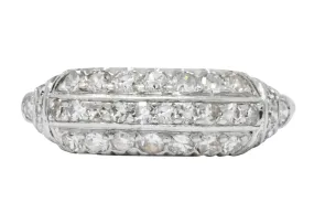 Art Deco 0.80 CTW Diamond Platinum Stackable Ring