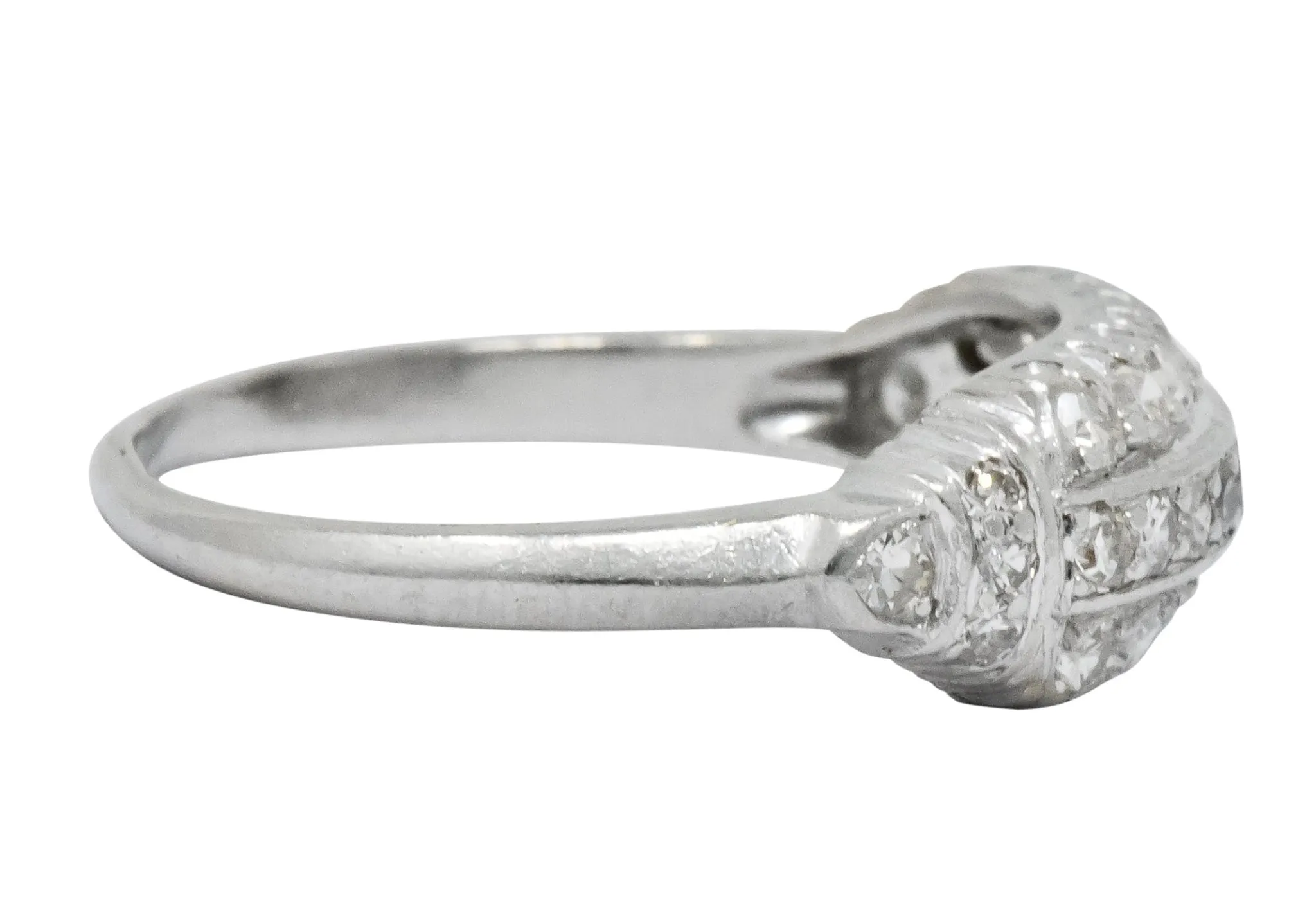 Art Deco 0.80 CTW Diamond Platinum Stackable Ring