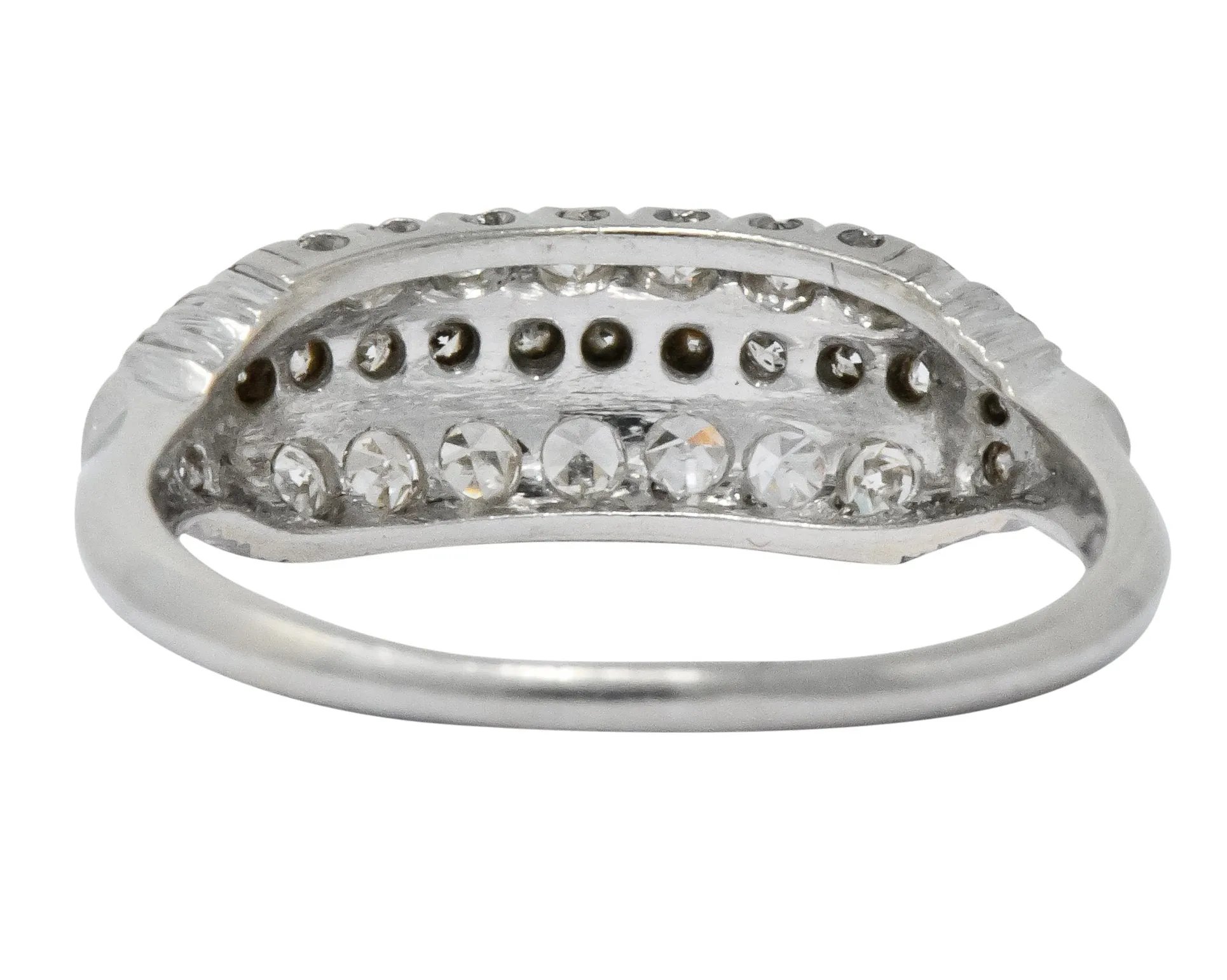 Art Deco 0.80 CTW Diamond Platinum Stackable Ring
