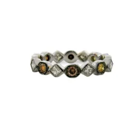 Art Deco Princess Cut Multi-Color Diamond Band