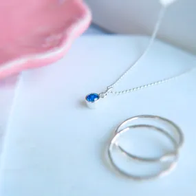 Birthstone Charm Necklace - SEPTEMBER