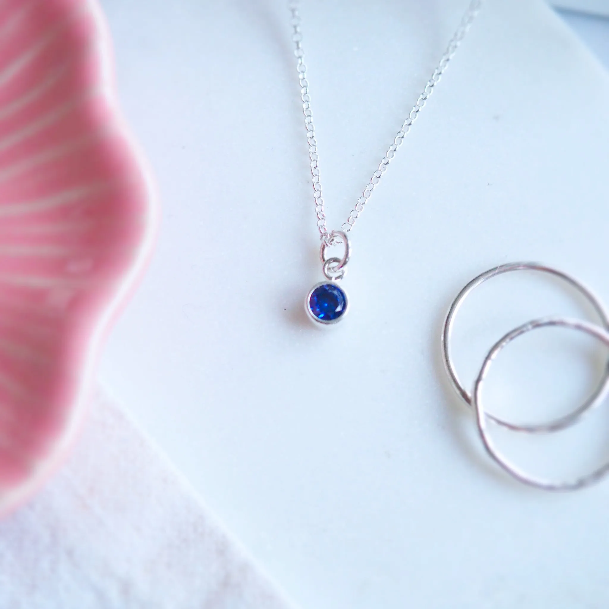 Birthstone Charm Necklace - SEPTEMBER