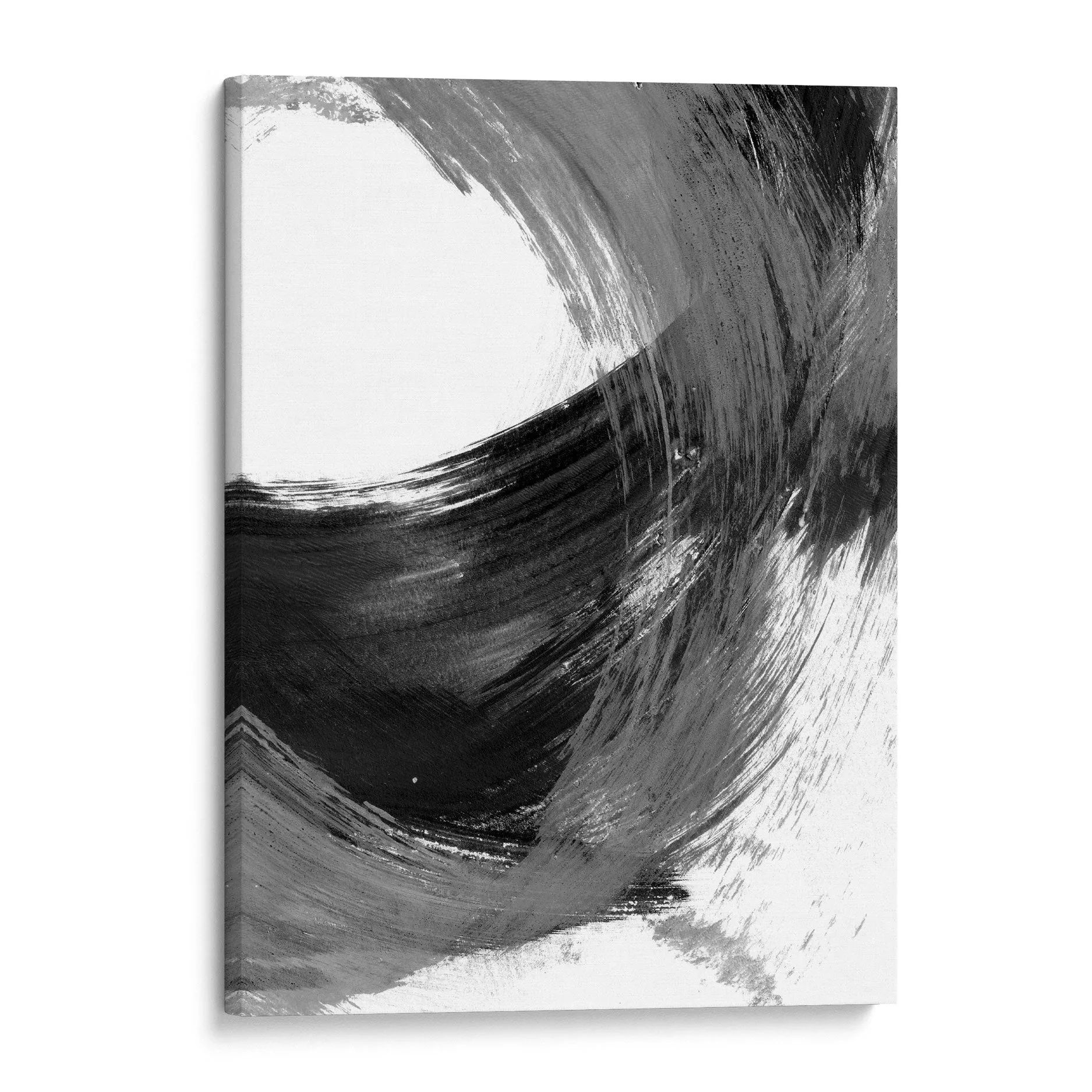Black and Grey Curved Brushstrokes II