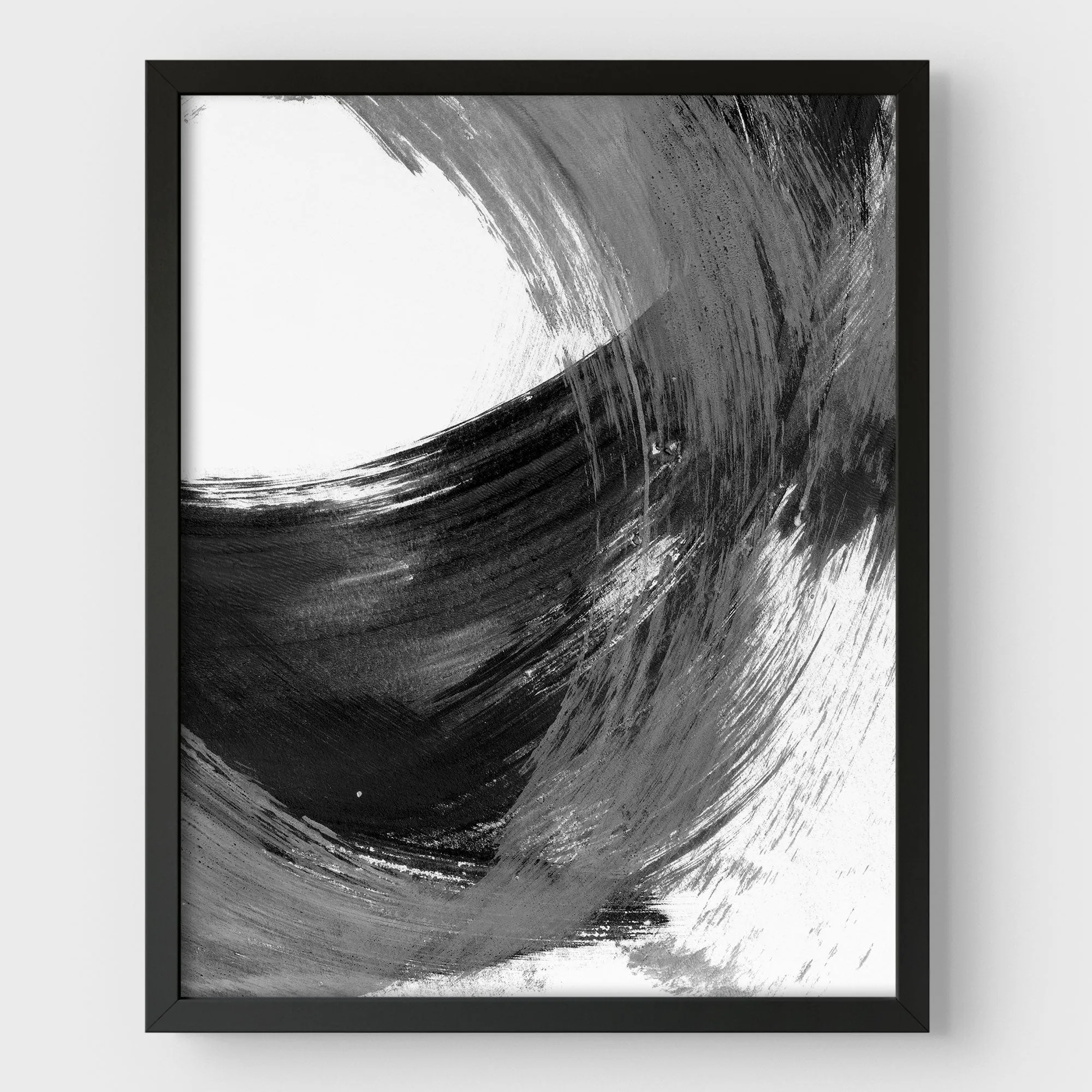 Black and Grey Curved Brushstrokes II