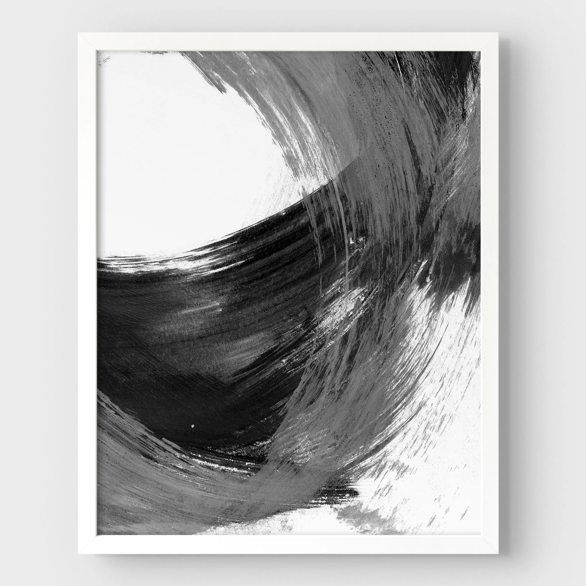Black and Grey Curved Brushstrokes II