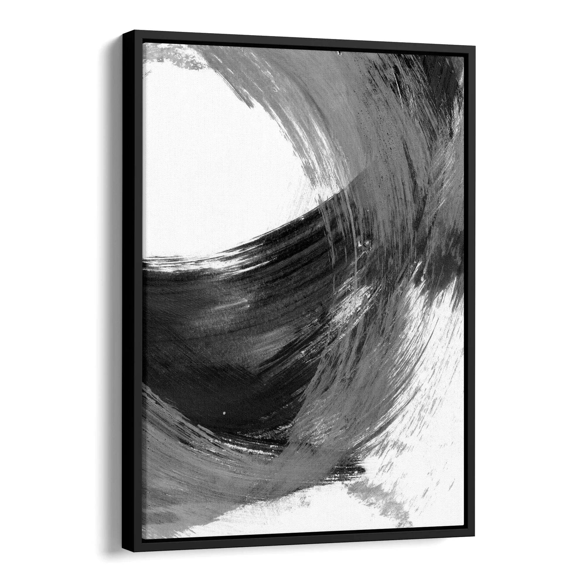 Black and Grey Curved Brushstrokes II