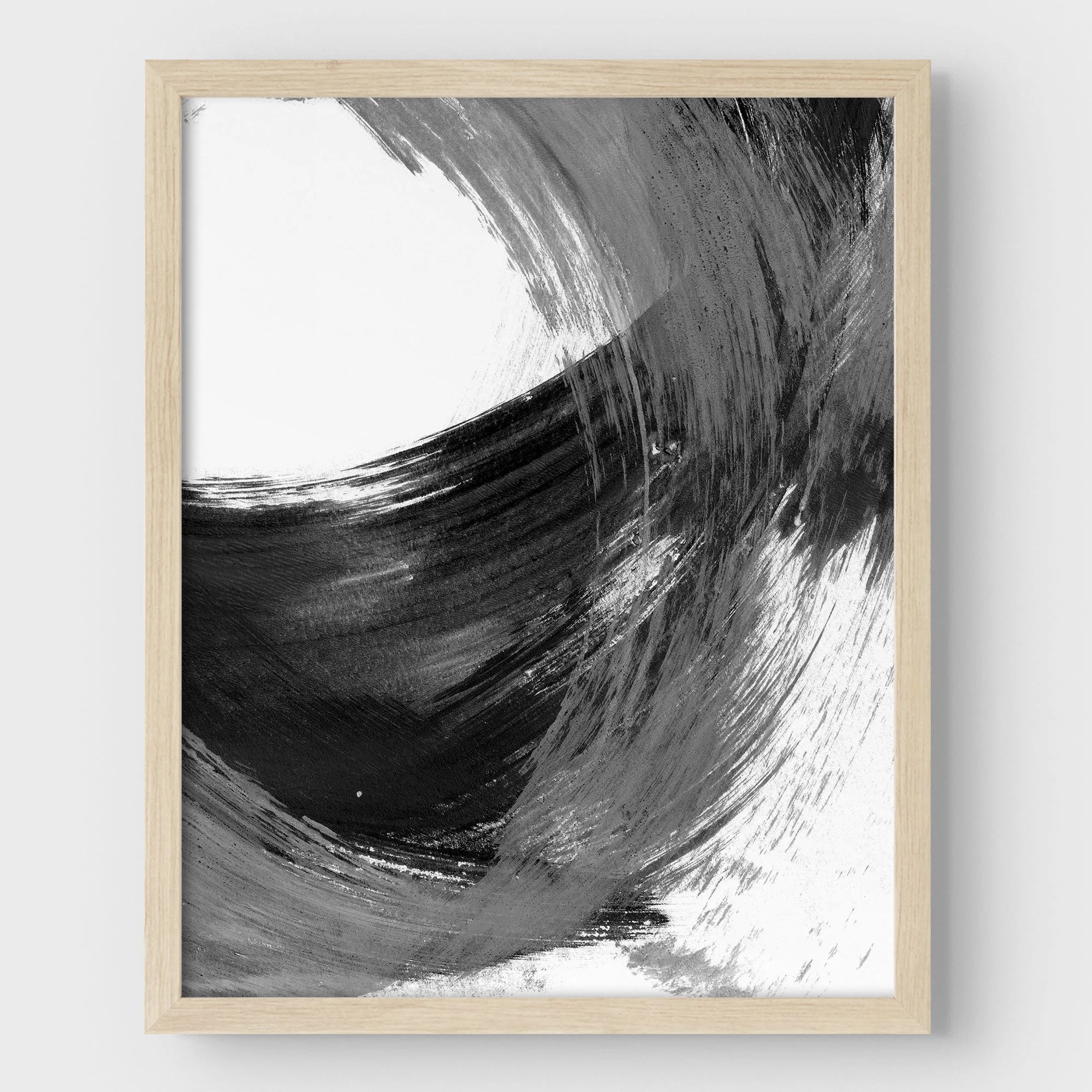 Black and Grey Curved Brushstrokes II