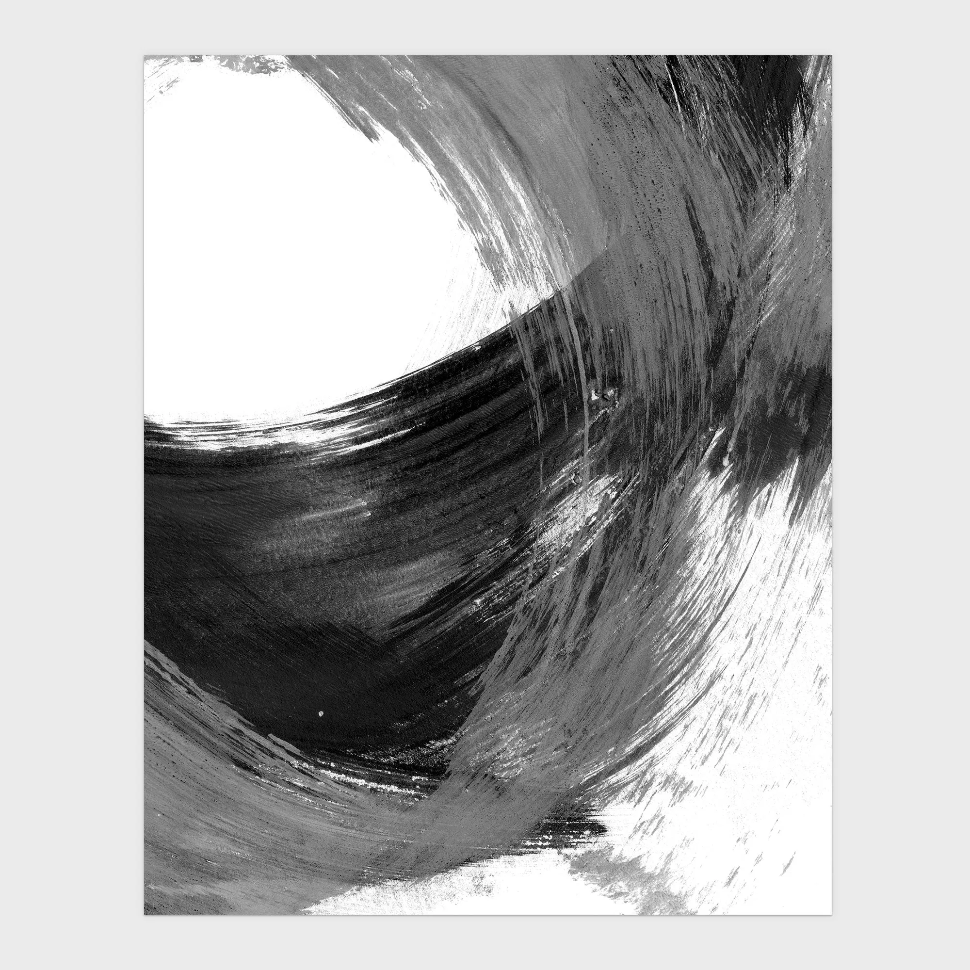 Black and Grey Curved Brushstrokes II