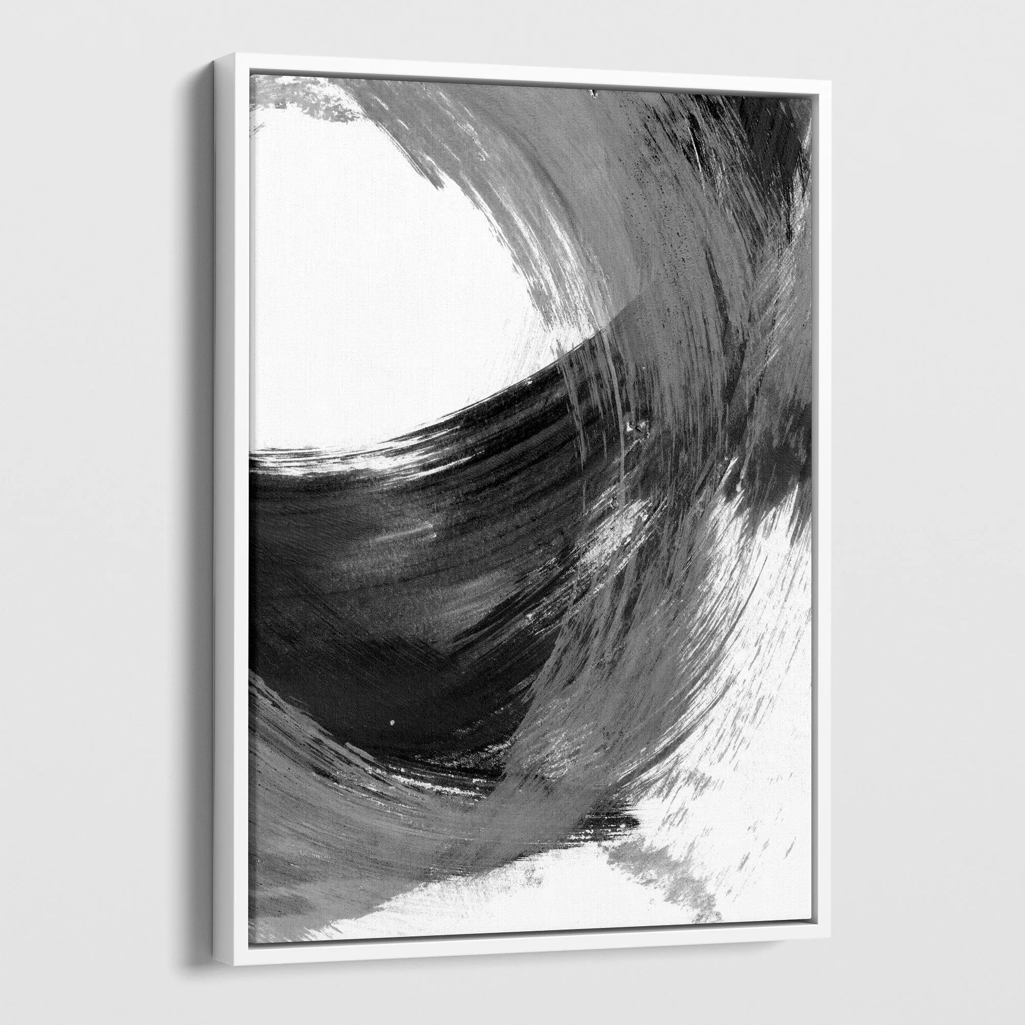 Black and Grey Curved Brushstrokes II