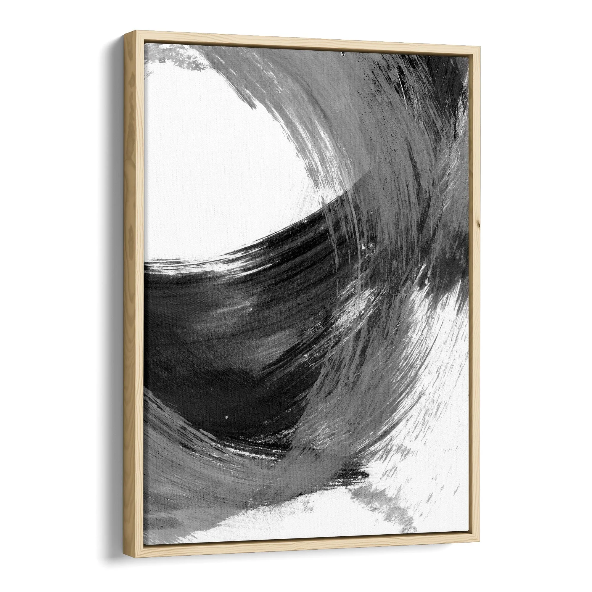 Black and Grey Curved Brushstrokes II