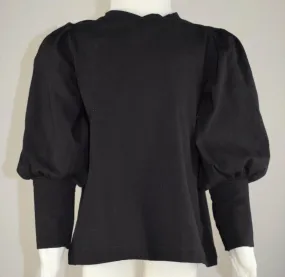 Black Puffed Sleeve Top