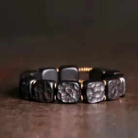 Black Sandal Wood Square Plate Bracelet