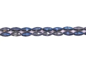 Blue Black Drum Crystal Beads
