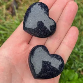 Blue Goldstone Heart