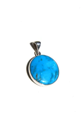 Blue Turquoise Round Pendant