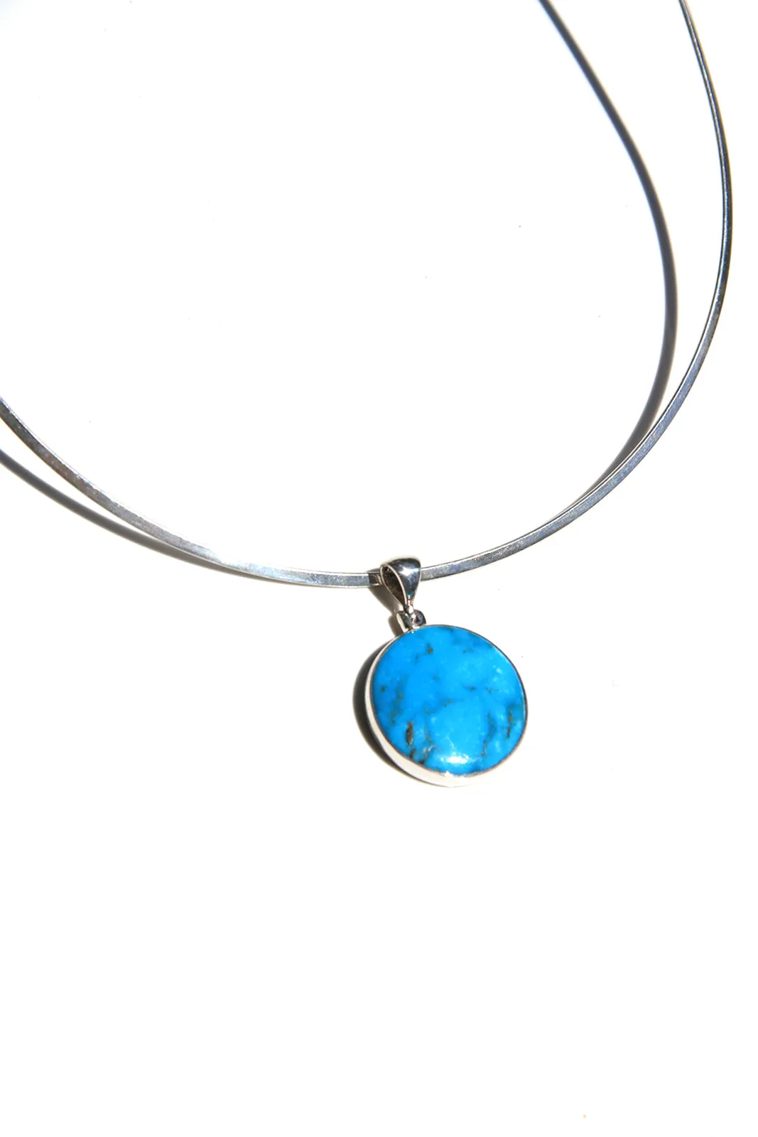 Blue Turquoise Round Pendant