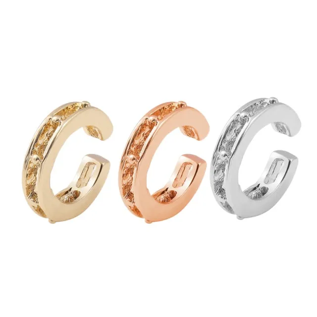 Bohemia Stackable C Shaped CZ Rhinestone Small Earcuffs Clip