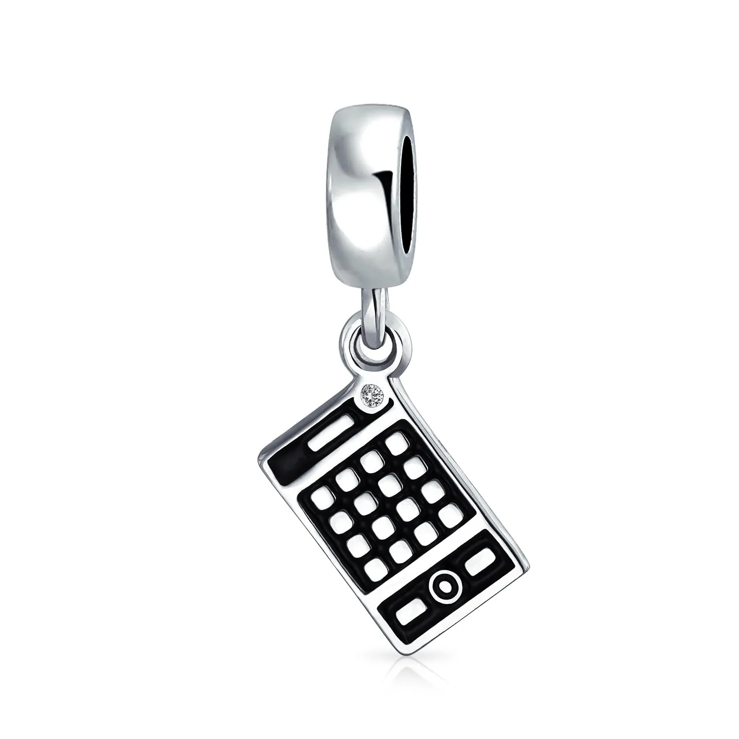 Bookkeeper Accountant Math Calculator Bead Charm .925 Sterling Silver