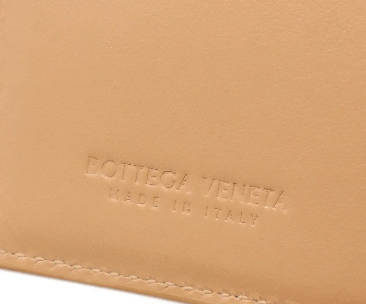 Bottega Veneta Tan Woven Leather Wallet
