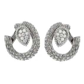 Boucheron Serpent Boheme White Gold Diamond Hoop Earrings