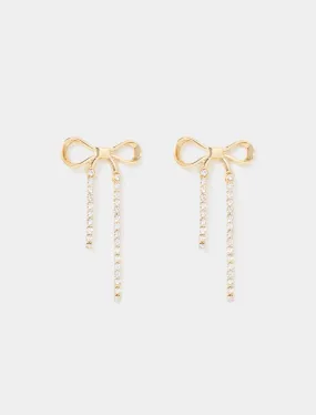 Bria Bow Stone Drop Earrings