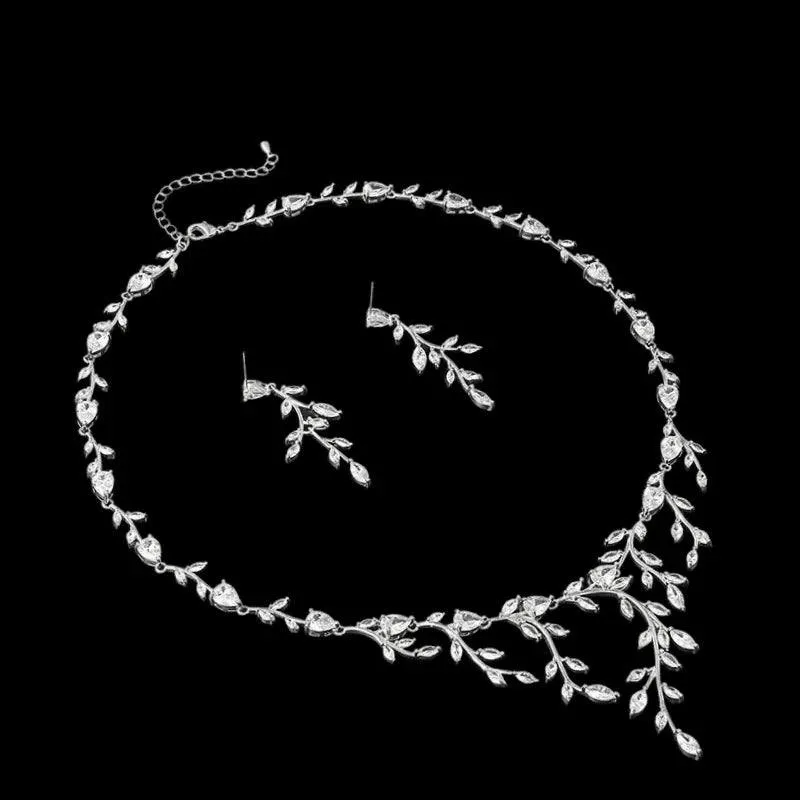 Brides Crystal Necklace & Earring Jewellery Set, A9778