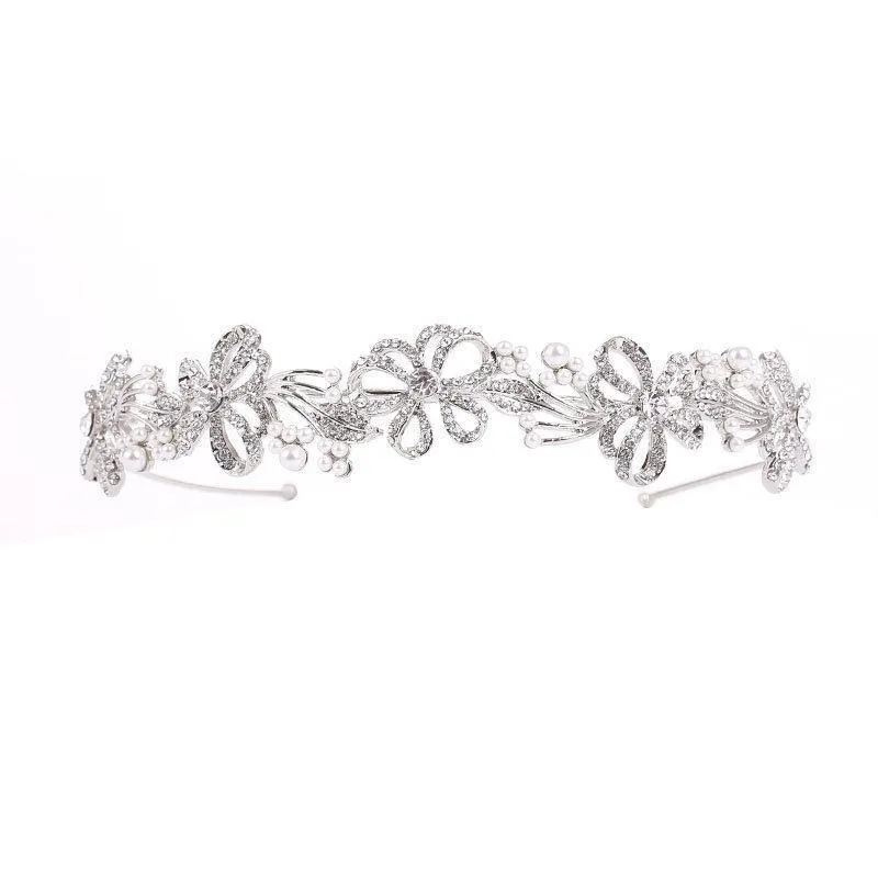 Bridesmaids Crystal Chic Headband, Clear Crystals, Bridal Headpiece 1994,6026,1995-Silver